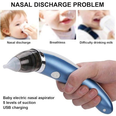 Picture of Baby nasal aspirator electric safety hygienic nasal suction device has 2 sizes of nose tip and oral sucking newborn boy girl