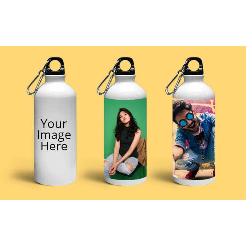 Picture of Customize Aluminum Water bottle can be Printed with Your Company Logo, Photo or any design of Your choice. (600 ml)Note: