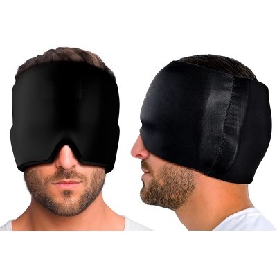 Picture of Migraine Relief Cap, Soothing Headache Hat Ice Pack Mask, Face Cold Compress Cooling Gel Head Wrap Products for Tension, Stress & Hangover