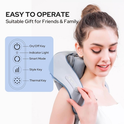 Picture of Manual Dual Pressure Cervical Neck Shoulder Legs Waist Muscles Pain Relief Massage Roller, Trigger Point Roller, Acupressure Points Self Massager