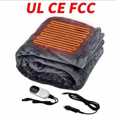 Picture of 9 Heating Levels Electric Heated Blanket flannel Heated Blanket Portable flannel Blanket Quickly Heated Cape Pad. Single
