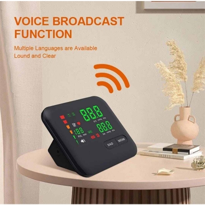 Picture of Digital LED Blod Pressure Monitor, USB Rechargeable, Sphygmomanometer, BP Machine, Spanish Voice, Upper Arm Sphygmomanometer