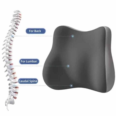 Picture of Premium Orthopedic Memory Foam Lumbar Support Backrest Cushion – Ergonomic Lower Back Support Pillow for Office Chair, Home, Car & Long Sitting Comfort