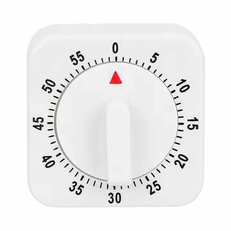 Picture of 60 Minutes Kitchen Timer Countdown Alarm Reminder HILIFE Cooking Tools Mechanical Timer White Square