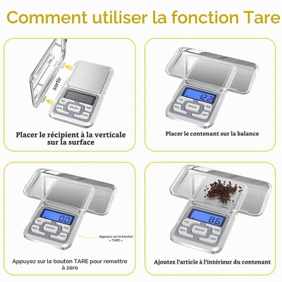 Picture of Precision Scales 0.1g-500g Small Precision Scale with Backlit LCD Display Mini Precision Kitchen Scales for Kitchen, Coffee, Travel, Medicine, Jewelry