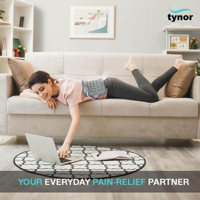 Picture of Tynor Heating Pad, Pain Relief for Men & Women | Soft and Flexible for Comfort | Adjustable Heat Therapy | Pack of 1 (Standard, Grey) Int: 30.5*21.5 cm-Grey