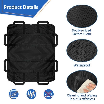 Picture of Bed Positioning Pad Transfer Board Draw Sheets with Handles for Hospital Bed Sliding Transfer Blanket Patient Turning Device for Bedridden, Disabled, Stroke Incontinence 43″ X 36″ (Black) Int: One size