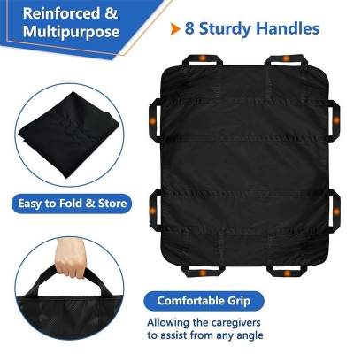 Picture of Ergonomic Bed Transfer Draw Sheet for Elderly and Disabled Patients, Durable Positioning Pad with Strong Carry Handles, Safe Repositioning Device for Stroke Recovery, Post-Surgery and Long-Term Bed Care