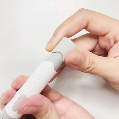 Picture of One Step Lancing Device - 5 Depth Settings Less Pain Design Lancet Device - Use with Twist Top Lancets, Blood Sugar Level Monitoring Glucose Testing, Lancing Tool