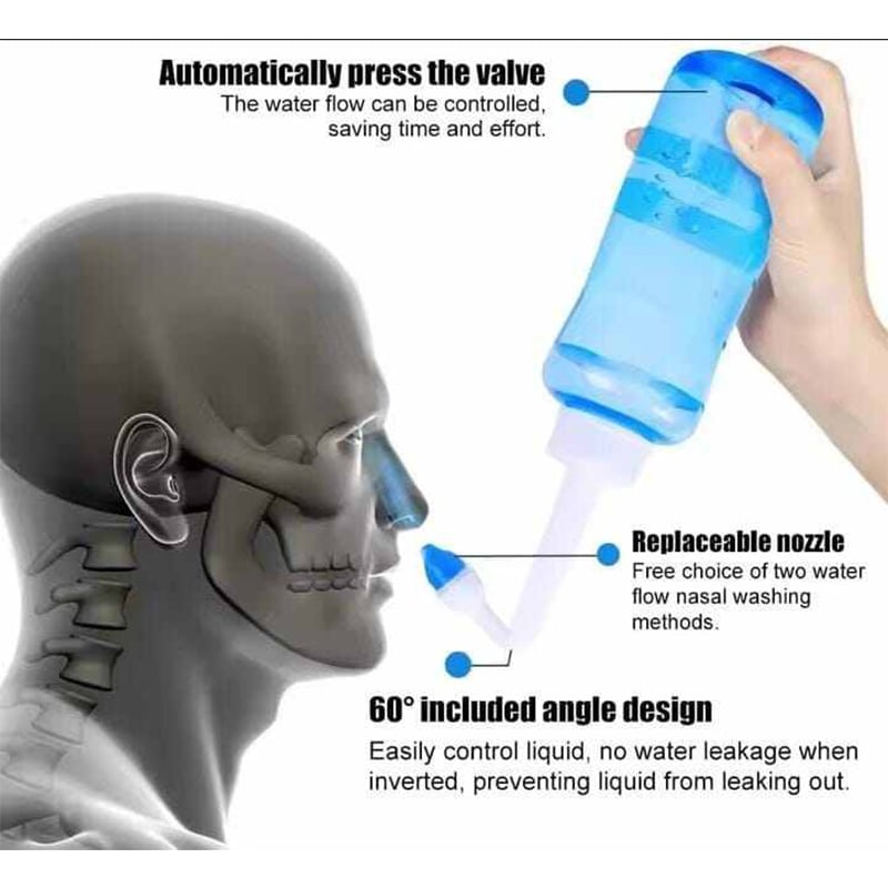 Picture of Nose Wash Cleaner Nasal Irrigator Rinse Bottle Nose Protector Avoid Allergic Rhinitis Adults Children Neti Pot 300ML