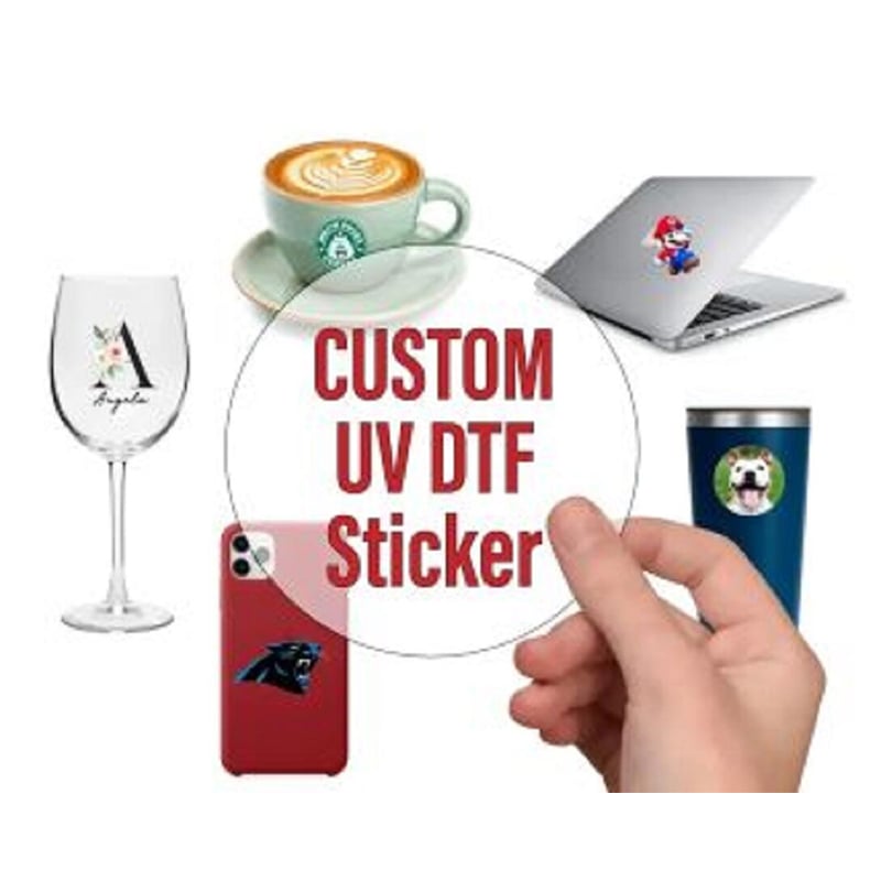 Picture of Costom UV DTF Stickers print. Long-lasting waterproof durable quality print. Size 11*16 inchi