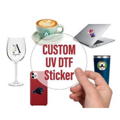 Picture of Costom UV DTF Stickers print. Long-lasting waterproof durable quality print. Size 11*16 inchi