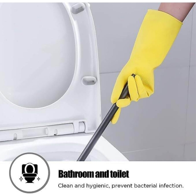 Picture of Rubber Reusable Heavy Duty Hand Gloves For Dishwashing, Gardening, Kitchen Cleaning Non-Slippery & Durable Long Elbow Length 1 Pair