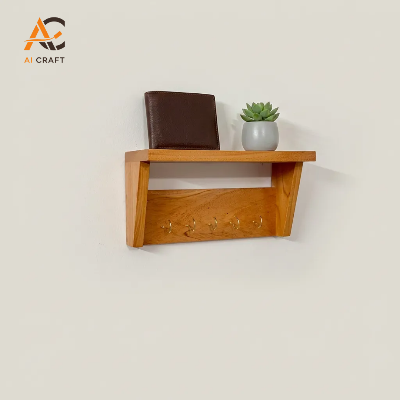 Picture of Rustic Shelf with Hooks