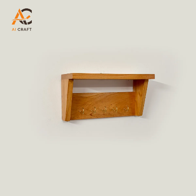 Picture of Rustic Shelf with Hooks