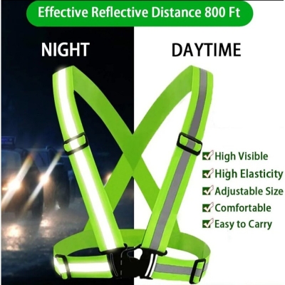 Picture of High visibility neon reflective Safety vest for Construction work, Cyclist Multicolor