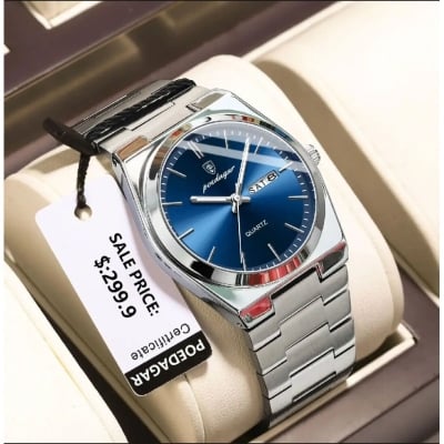 Picture of POEDAGAR 930 Men’s Stainless Steel Watch Luminous Dial with Day & Date Display 