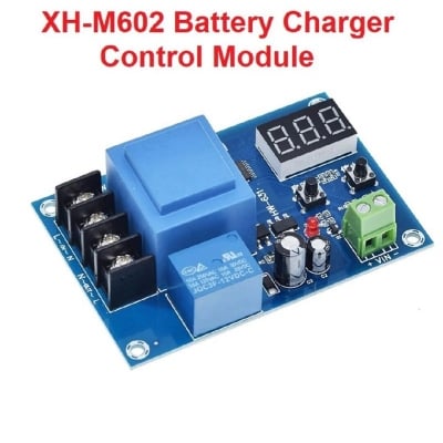 Picture of XH-M602 Digital Control Charging Control Module AC 220V Lithium Li-ion Storage Charger Control Switch Protection Board 12v Auto Cut Blue