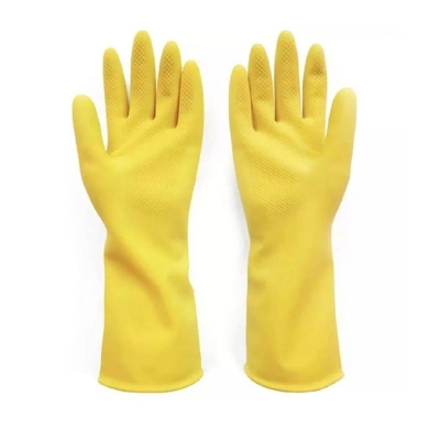 Picture of Rubber Safety Hand Gloves Kitchen & Multiple Use ( Yellow)- 1 Pair 