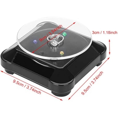 Picture of Rotating Display Stand - Solar Power or Battery Powered 360 Degree Turntable Rotating Products Display Stand Holder Multicolor