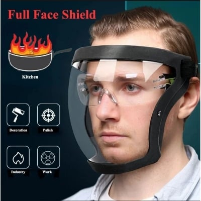 Picture of Work Protection Mask Transparent Facial Protector FaceMask Protective Outdoor Heating Home Kitchen Tools Full Face Mask Multicolor