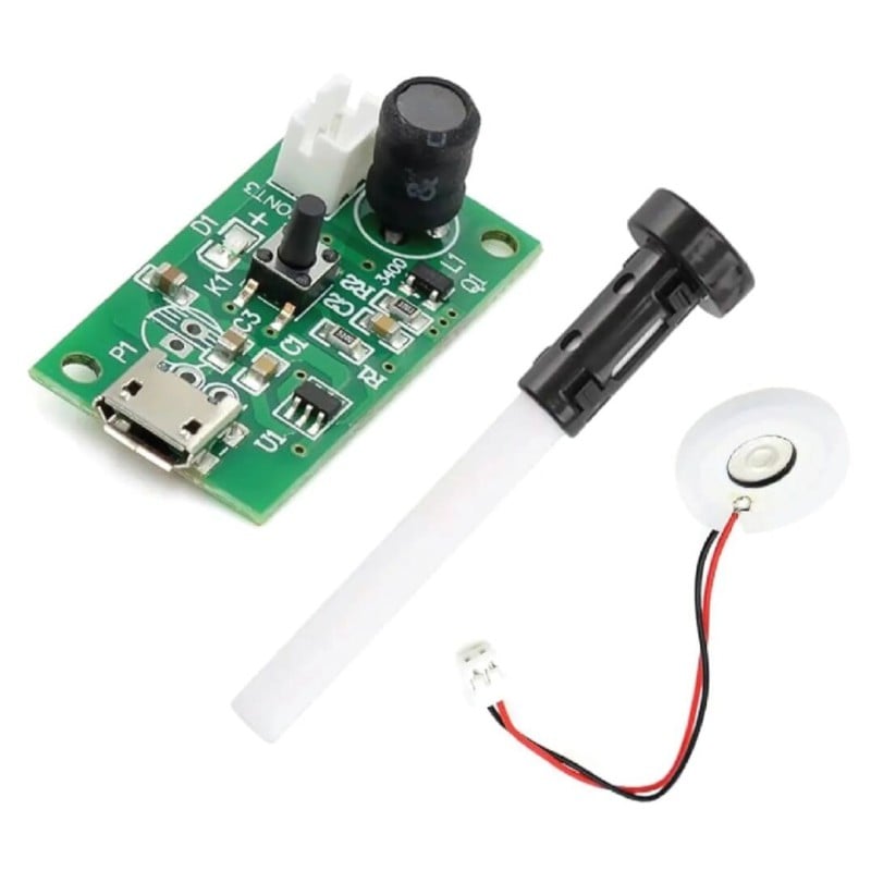 Picture of Mini Air Humidifier DIY Kit USB Mist Maker Moisture Spray Fogger Atomizer Mini Oscillator with Switch Timer Function with Cotton Swab & Stand DC 5V White
