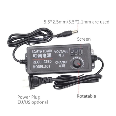 Picture of DC 3V to 24V 5A. 3V to 24V. Otu Adjust Adapter. Universal Adjustable AC DC Power Adapter Voltage Regulated Adapter Black