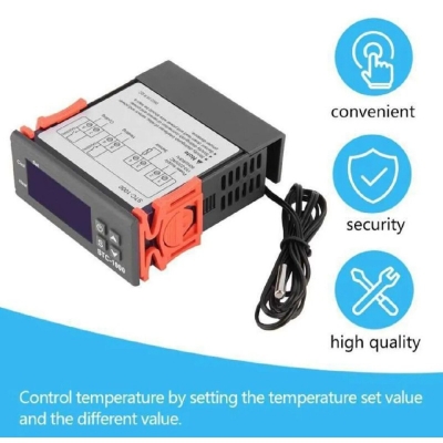 Picture of DC12V 24V AC110-220V STC-1000 LED Digital Thermostat for Incubator Temperature Controller Thermoregulator Relay Heating Cooling Black