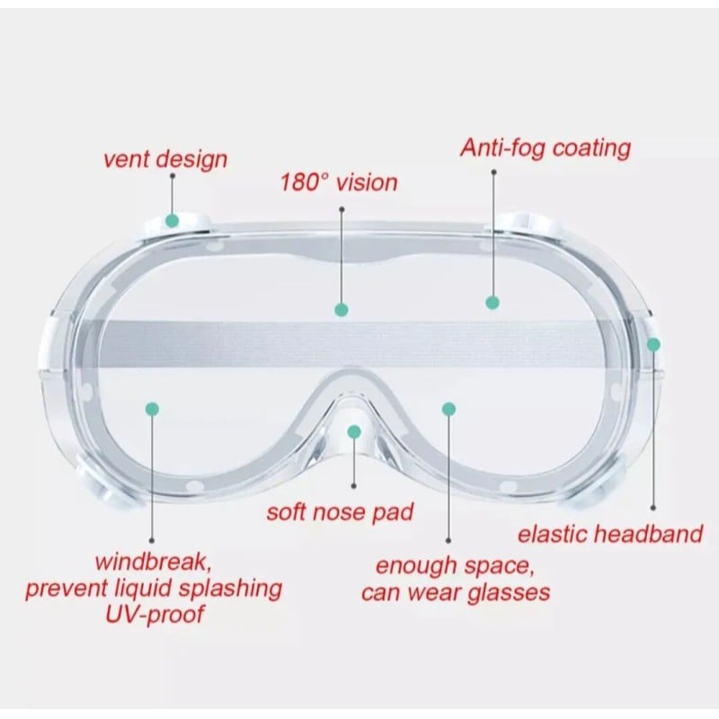 Picture of Anti Fog Silicone Safety Goggles – Clear Eye Protection White