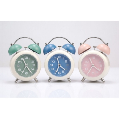 Picture of Round Medium Size Silence Analog Alarm Clock Snooze Function Modern Desktop Clock 