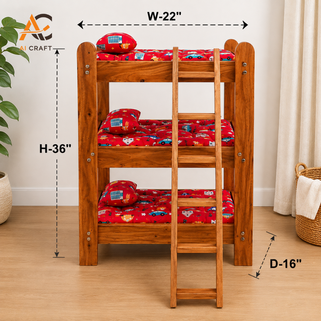 Picture of 3-Layer Wooden Cat Bed | Multi-Level Cat Climbing & Sleeping House With Stair