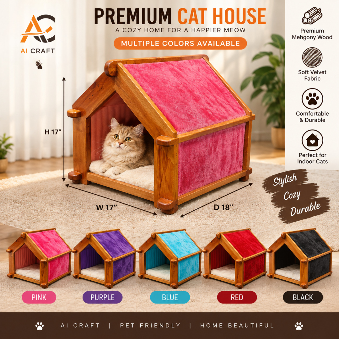 Picture of Premium Wooden Cat House 