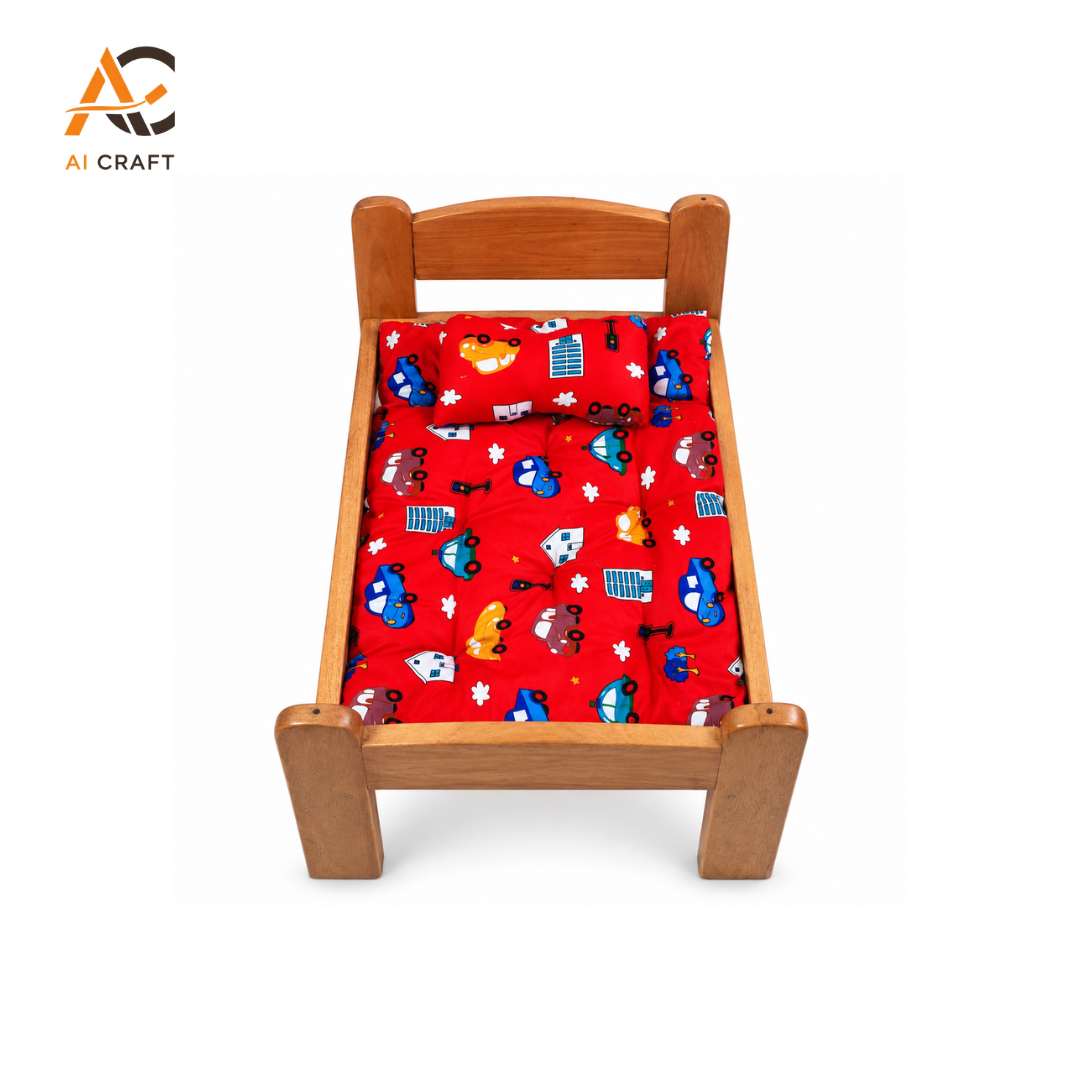 Picture of Indoor Cat Bed | Wooden Frame with microfiber cushion filling
