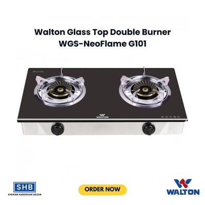 Picture of Walton Glass Top Double Burner WGS-NeoFlame G101 (LPG/NG)-LPG