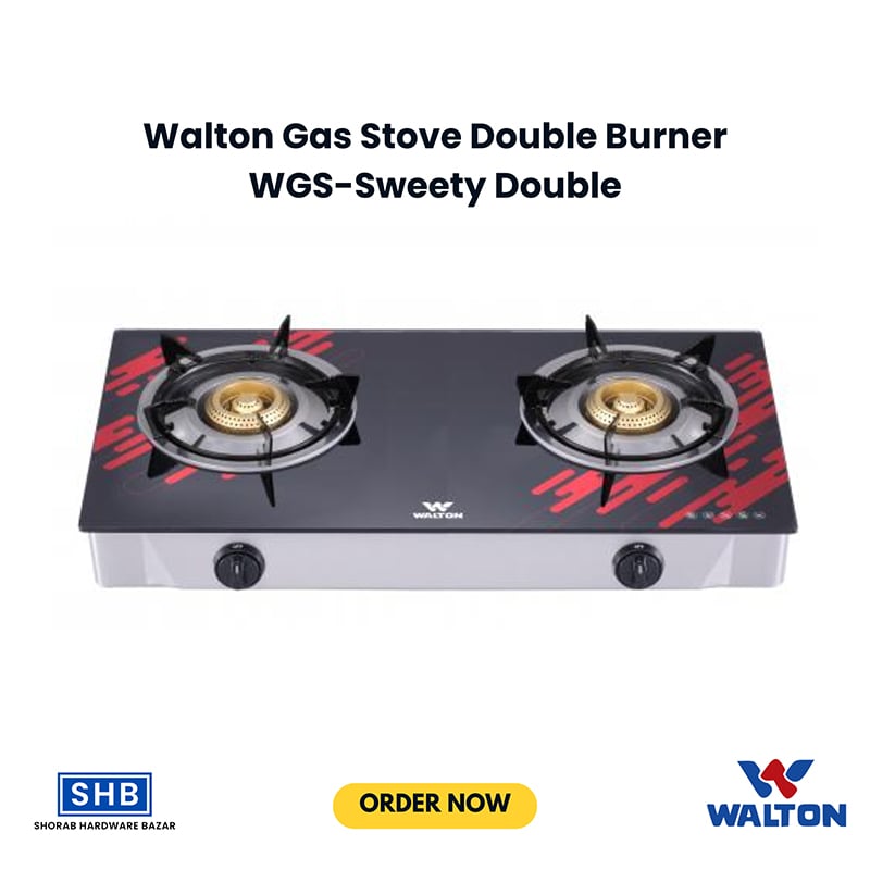 Picture of Walton Glass Top Double Burner WGS-Sweety Double(LPG/NG)-LPG
