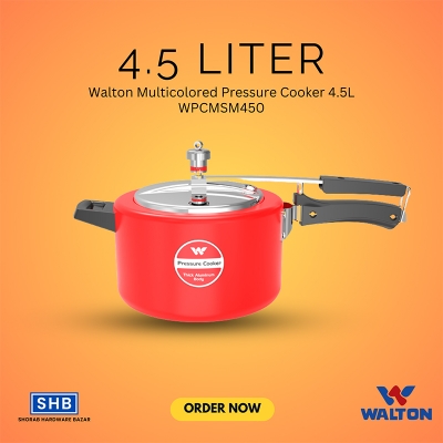 Picture of Walton Manual Straight Multicolored Pressure Cooker 4.5L WPCMSM450