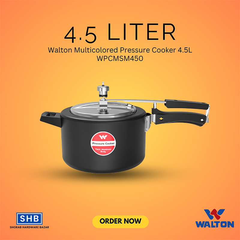 Picture of Walton Manual Straight Multicolored Pressure Cooker 4.5L WPCMSM450