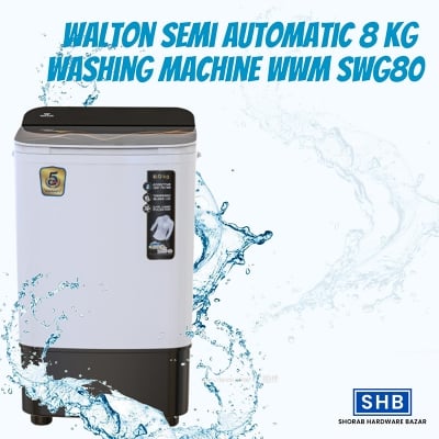Picture of Walton Semi Automatic 8 KG Washing Machine WWM-SWG80-White