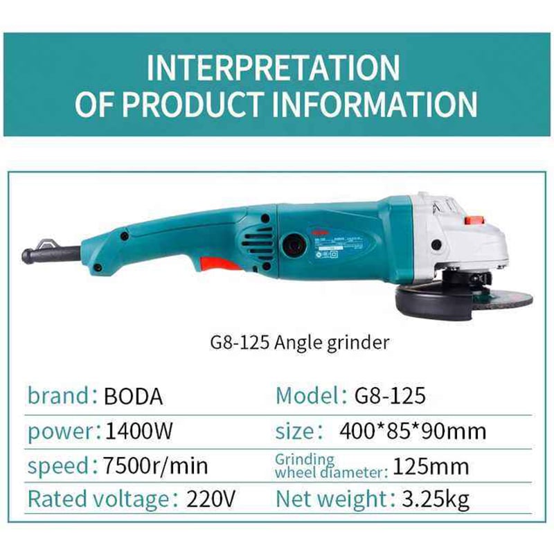 Picture of BODA 5" ANGLE GRINDER (G8-125)-Black