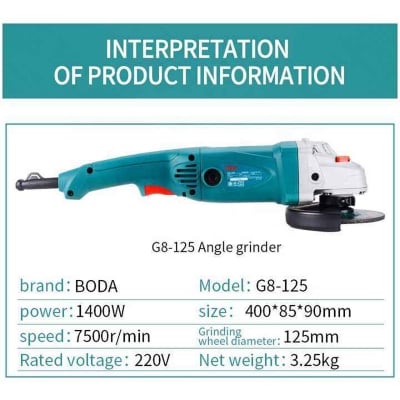 Picture of BODA 5" ANGLE GRINDER (G8-125)-Black