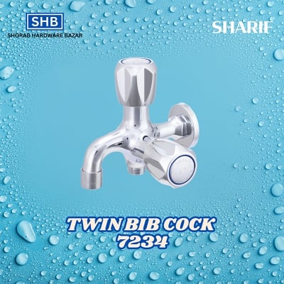 Picture of SHARIF TWIN BIB COCK 7234-Silver