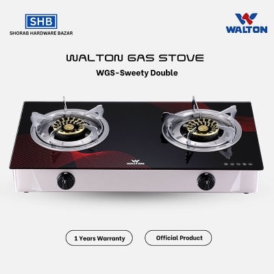 Picture of Walton Glass Top Double Burner WGS-Camellia Double (LPG/NG) with Free Delivery-LPG