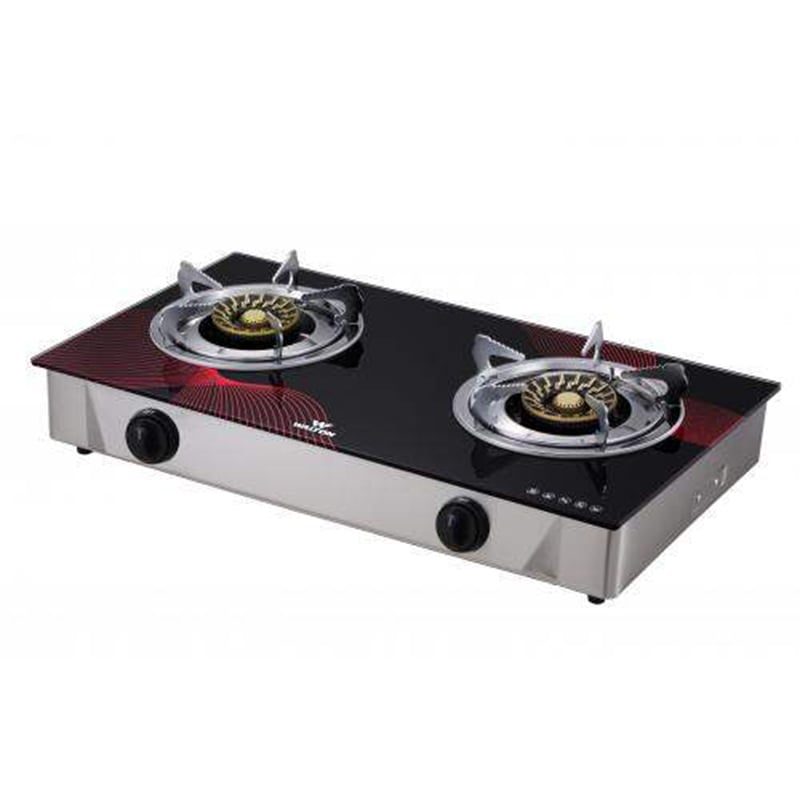 Picture of Walton Glass Top Double Burner WGS-Camellia Double (LPG/NG) with Free Delivery-LPG