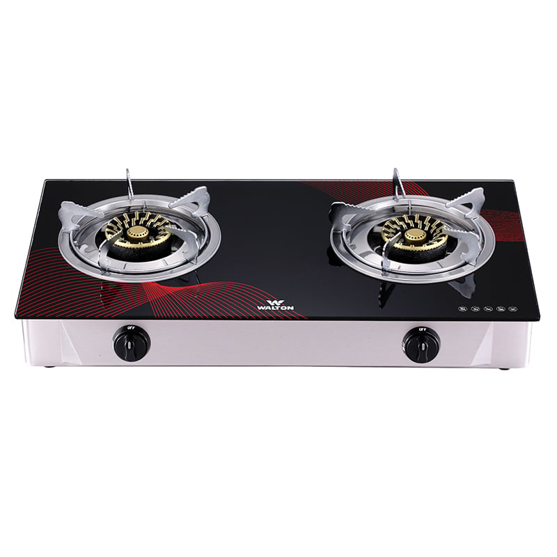 Picture of Walton Glass Top Double Burner WGS-Camellia Double (LPG/NG) with Free Delivery-LPG
