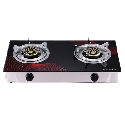 Picture of Walton Glass Top Double Burner WGS-Camellia Double (LPG/NG) with Free Delivery-LPG