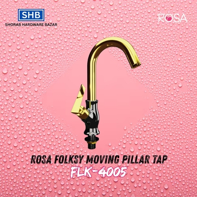 Picture of ROSA Folksy Moving Pillar Tap FLK-4005-Black and Gold