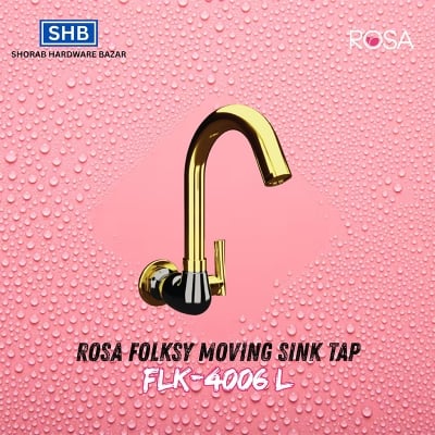 Picture of ROSA Folksy Moving Sink Tap FLK-4006 L-Black and Gold