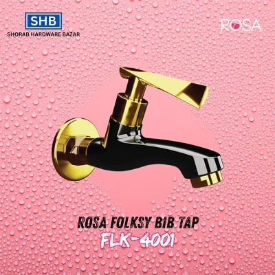 Picture of ROSA Folksy Sink Bib Tap FLK-4002-Black and Gold