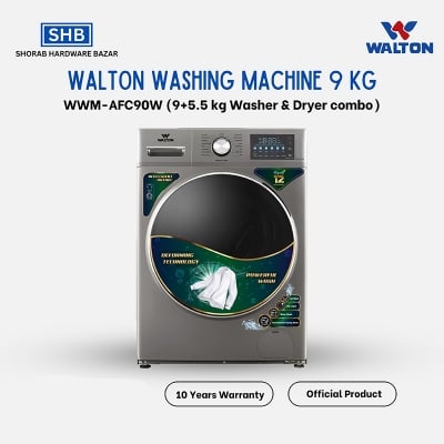 Picture of WALTON Front Load Washing Machine 9+5.5 kg Washer & Dryer combo WWM-AFC90W with Free Delivery-Multicolor