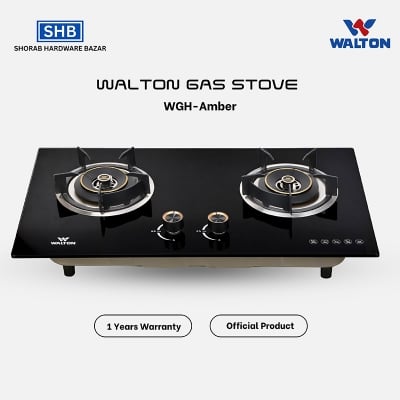 Picture of Walton Glass Top Double Burner ﻿WGH-Amber (LPG / NG)-LPG